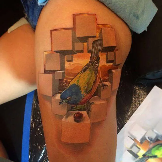 Tattoo artist Jesse Rix color surrealistic and realistic tattoo
